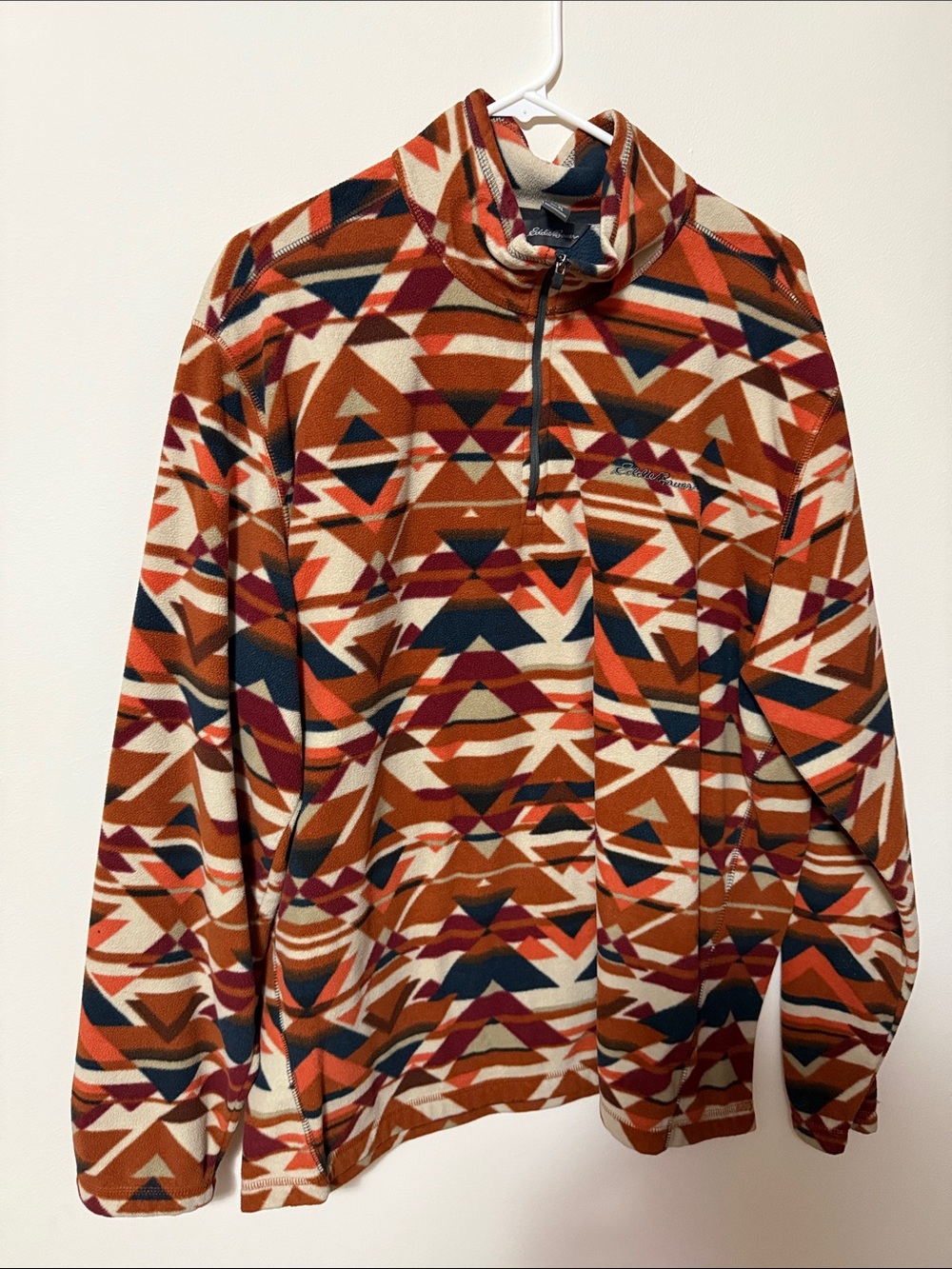 Eddie Bauer Multi-Color Aztec Print Quarter-Zip Fleece
